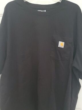 Carhartt Black Pocket Loose Fit 2XL  T-Shirt with Gold Logo Patch